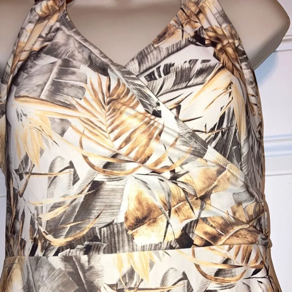 NIP TUCK Swim Shaping Swimsuit Beige Floral Australia Womens Size 10